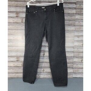 Womens Andrea Jovine Black Polkadot Stretch Cotton Pants Size 12